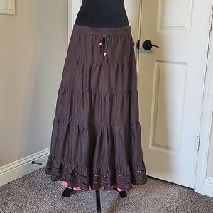 Brown and Pink Tiered Women's Skirt Old Navy